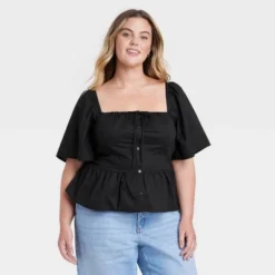 Women's Flutter Short Sleeve Corset Blouse - Universal Thread™ -Universalthread GUEST f9789562 f610 4b60 a3b2 d619d6aaaa32