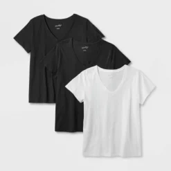 Universal Thread™ Women's 3pk Fitted V-Neck Short Sleeve T-Shirt -Universalthread GUEST fba90a64 b229 41a9 aaeb 292e6797cf00