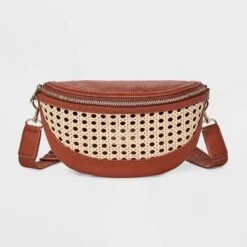 Universal Thread Straw Detail Belt Crossbody Bag - Faux Leather -Universalthread GUEST fc159909 222b 43fe 8784 e3878c79d7c3
