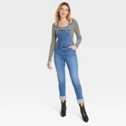 Universal Thread Women's Medium Wash Denim Overalls with Cuffed Hem -Universalthread GUEST ff0d3626 c90e 4e24 ab4b 1ad8d64e7b1b
